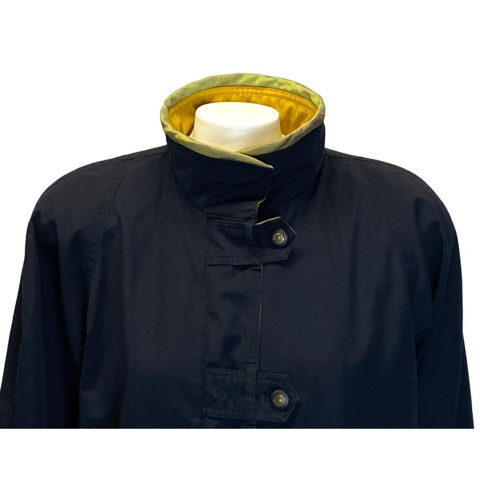 Vintage Misty Harbor Coat Jacket Womens Large L Black Yellow Lining Classic - Picture 2 of 11